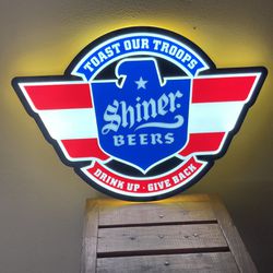 Shiner “Toast Our Troops” LED Sign 