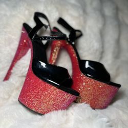 Black And Red Pleaser Heels