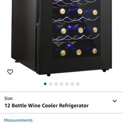 12 Bottle Wine Cooler Refrigerator, Compact Mini Wine Fridge with Digital Temperature Control Quiet Operation Thermoelectric Chiller, Freestanding Win