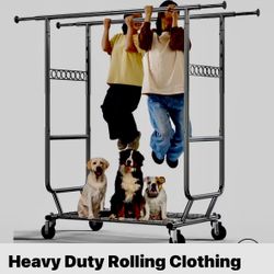 Clothing Rack - Rolling, Heavy Duty