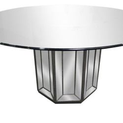 Designer Mirrored Dining Table Base ONLY (NEW)