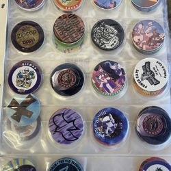 49 pogs Power Rangers, Burger King gargoyles Aladdin and Lucky charms also some Christian ones