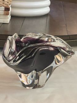 Mid-Century Modern (1960s–1970s) Sommerso Art Glass Organic Bowl / Ashtray / Catchall