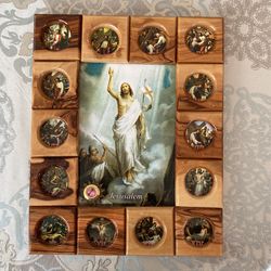 Picture And Wooden Framing Of The stations of the cross 