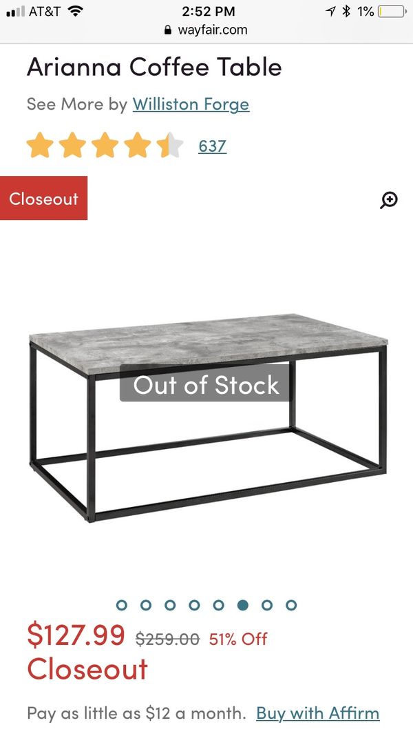 Concrete Coffee Table For In Miami Beach Fl Offerup