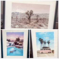 3 Piece Artwork Set- Paul Fuentes framed art with Mating And Frame 