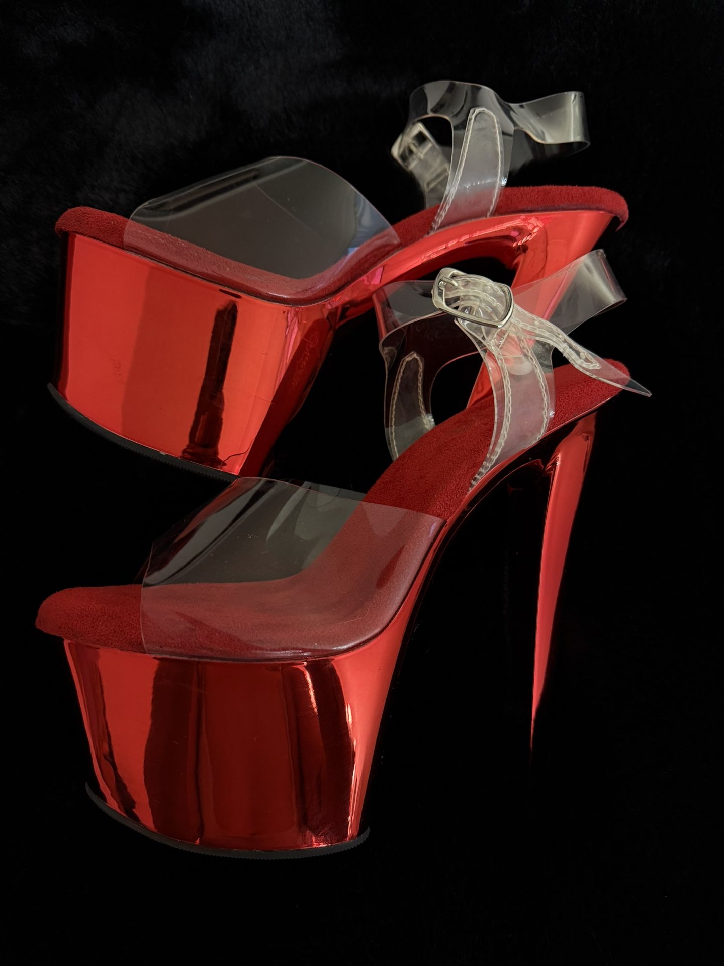 Pleaser Chrome Red Heels