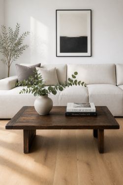 Rustic Dark Wood Coffee Table