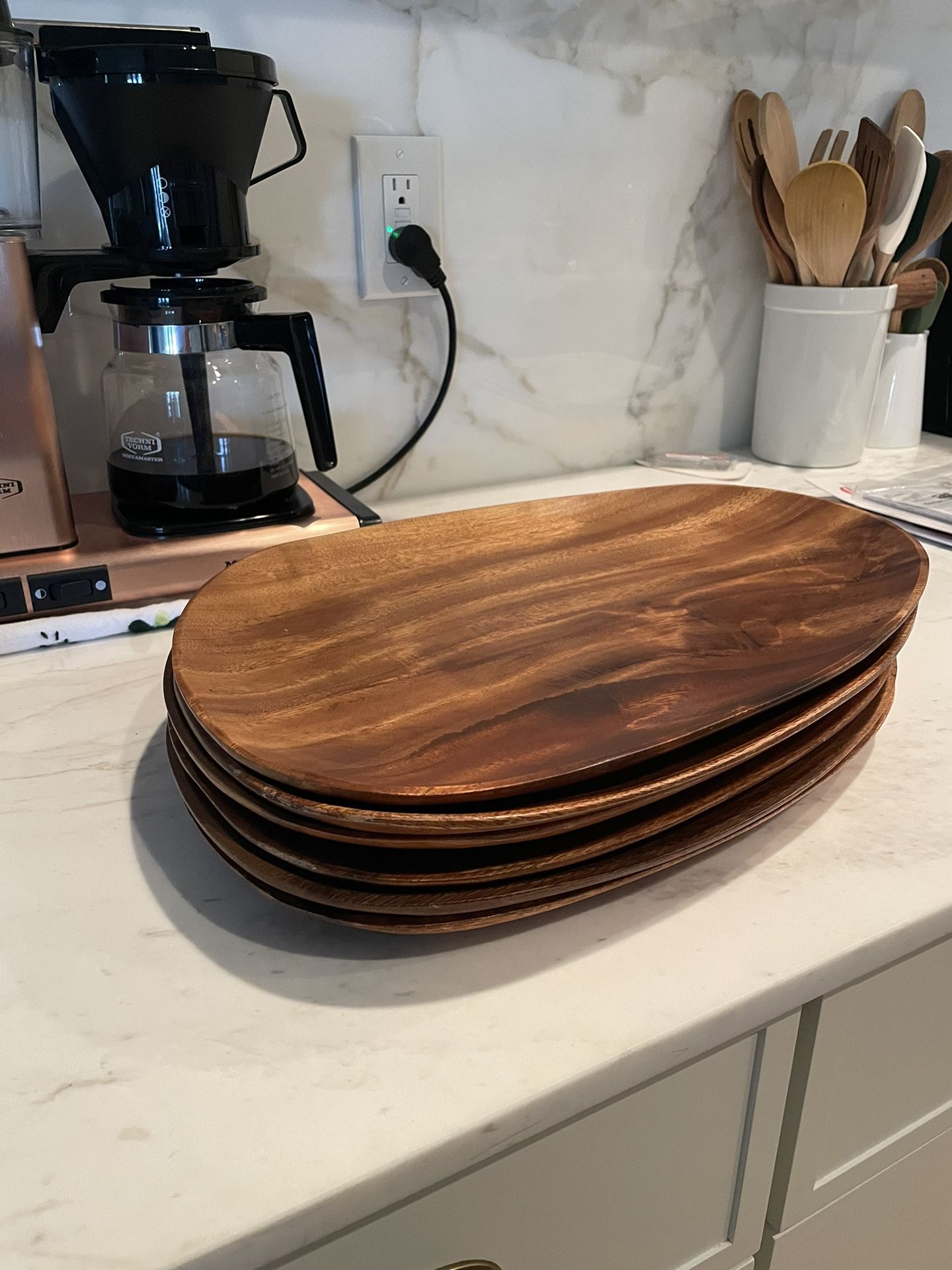 Organic Shaped Wood Charger From West Elm