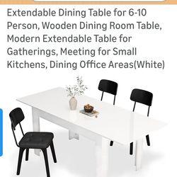 White extendable table