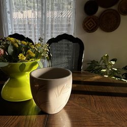 postmodern brown and beige ceramic pot