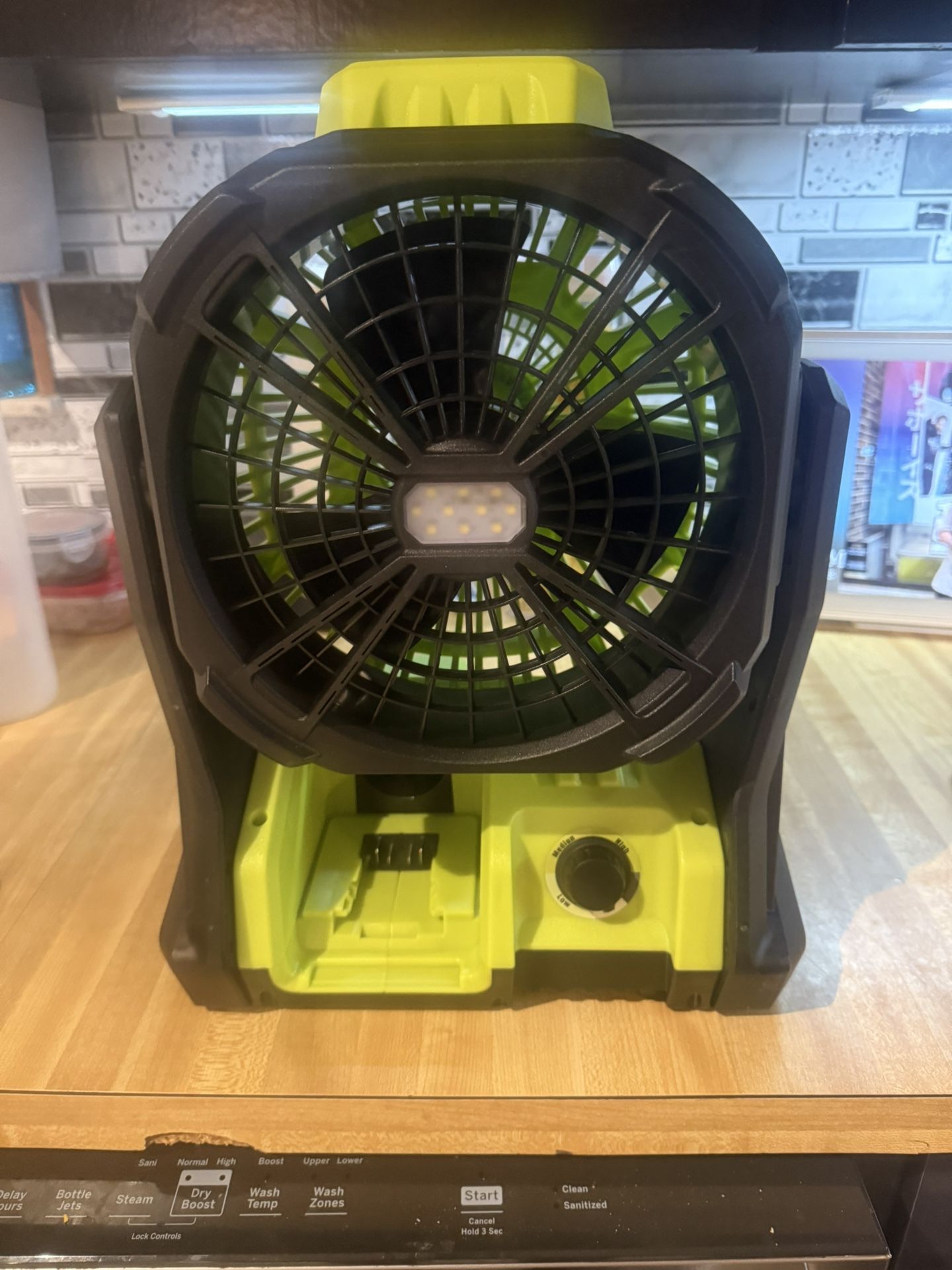 Fan with 3 speeds and light this fan is tool only but is compatible with Dewalt 20v batteries $85 this fan is a good size for battery operation and i