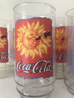 8 Coca Cola glasses