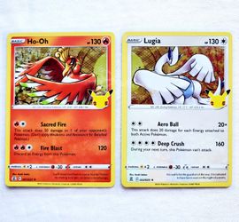 LUGIA & HO-OH 01 & 022/025 HOLO RARE Celebrations Pokemon TCG 25th PACK FRESH!