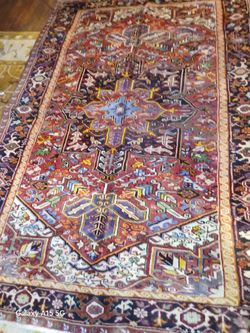 Antique Heriz Rug Hand Tied Persian
