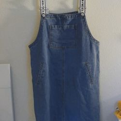 Denim overall dress 