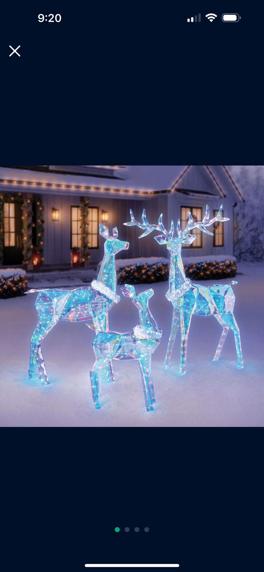 Gorgeous VERY LARGE Pre-Lit LED Prismatic Twinkling Three Piece Deer Family Set For Christmas - NEW IN LARGE BOX