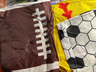 Sports Themed Bags with Handles 12 Count