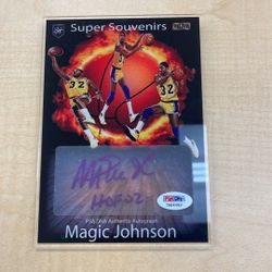 Magic Johnson Signed Photo Card PSA Certified