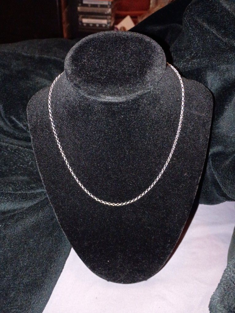 Sterling Silver Rolo Chain Necklace 16in