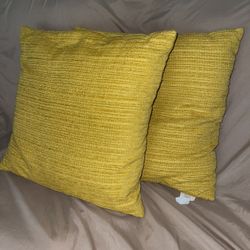 Mustard Comfy Couch Pillows (2)