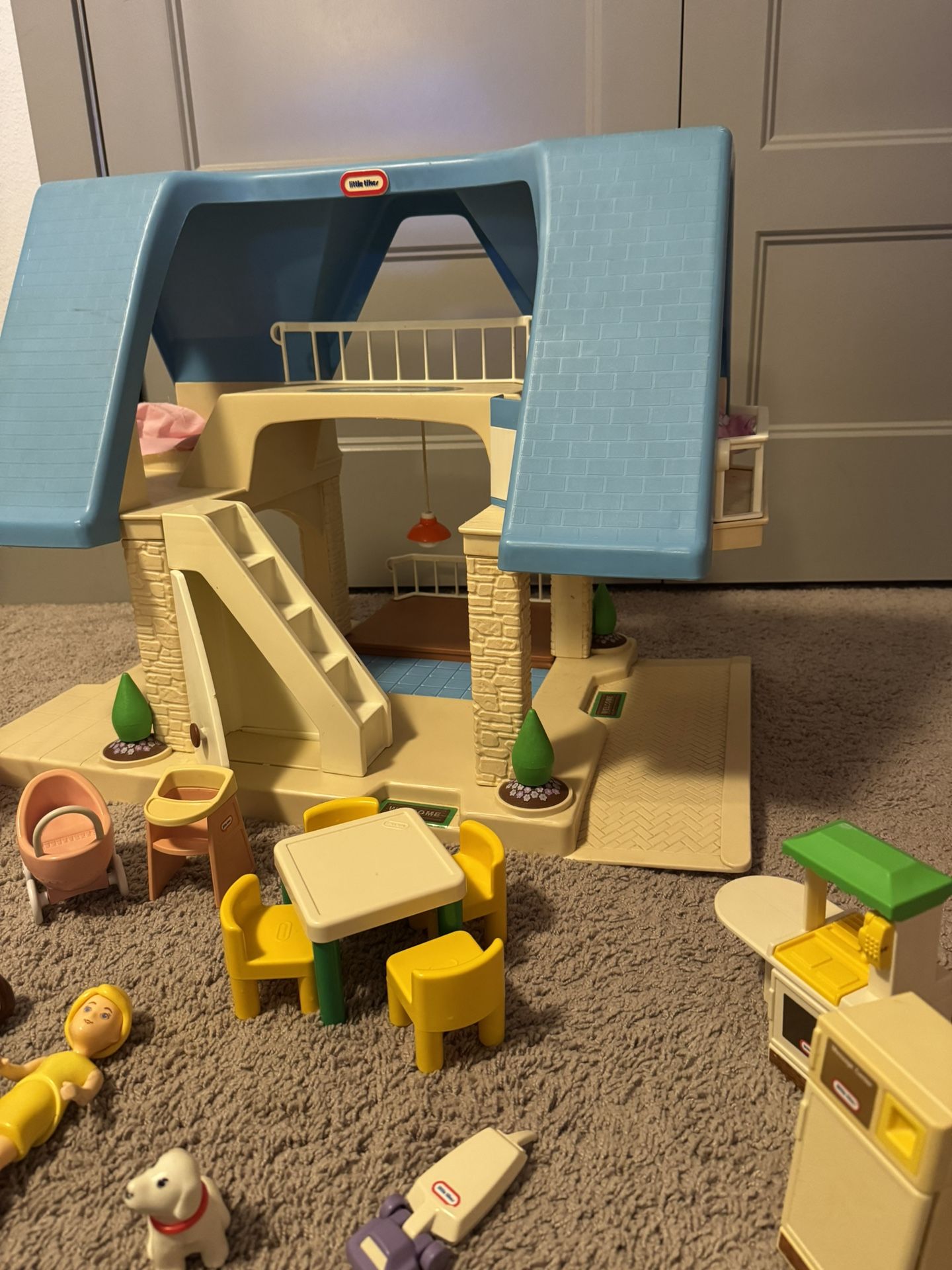 Vintage Blue Roof Little Tikes Dollhouse