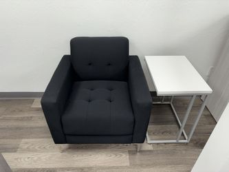 Black Tufted Lounge Chair – Modern Reception/Waiting Room Chair