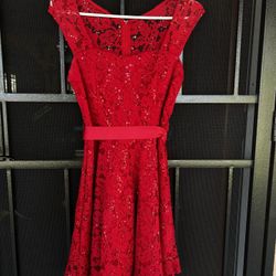 Women/Girls Medium Bright Red La Scala Dress