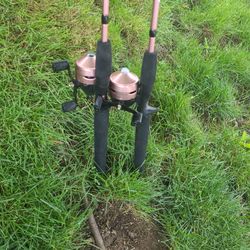 New Fishing Poles, Reel And Line - Never Used