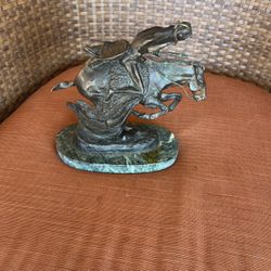 Frederic Remington Brass Sculpture. Cheyenne 