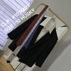 Boys Suit Set (Size 10 Husky) + Tie (Choose 1)
Description:
Boys suit set in great condition.
Includes jacket and dress shirt.
Size: 10 Husky
Color: N