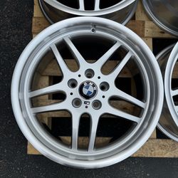 Set of 18 Inch BMW M Parallel Style Wheels Rims 18x8 18x9.5 ET13 ET25 5x120 Silver