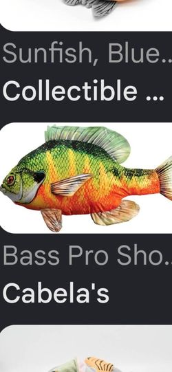 Bluegill stuft animal.  Carfish stuffy too. Aquarium. Fish tank. Pond