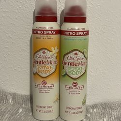 Old Spice Spray Total Body Deodorant Vanilla and Cucumber $6 each