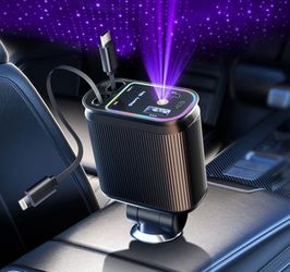 4-in-1 car charger with starlight projector, new