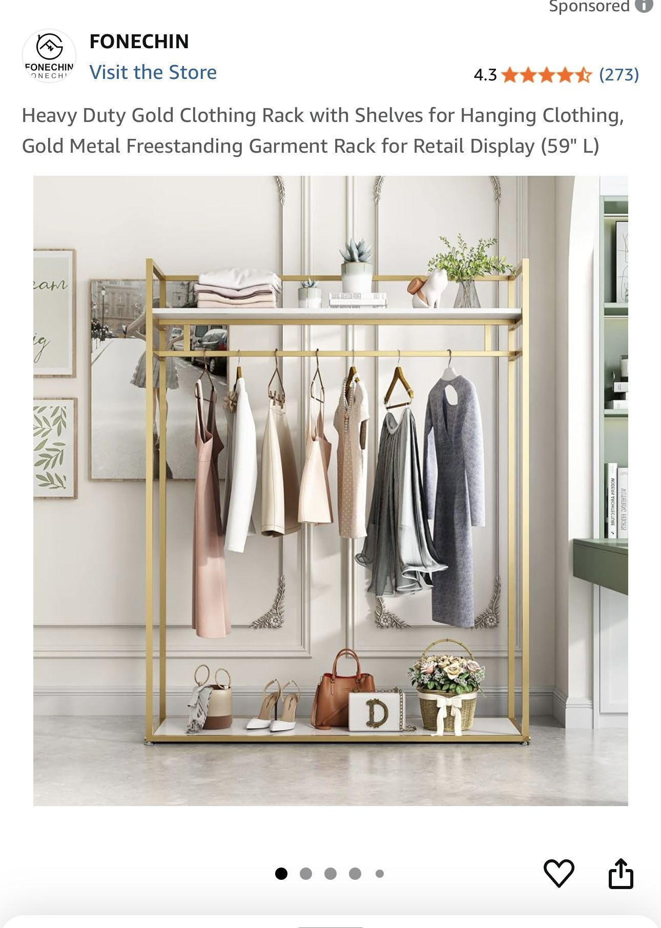 BRAND NEW Gold Clothing Rack $70