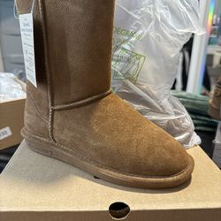 BearPaw boots, tan and suede, size 7.