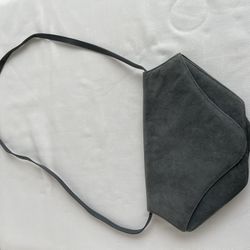 VINTAGE CHARLES JOURDAN, Paris France, leather/ suede envelope purse, gray color.