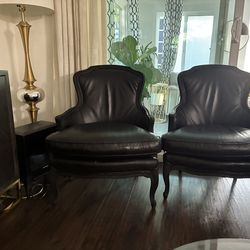 Two real leather chairs