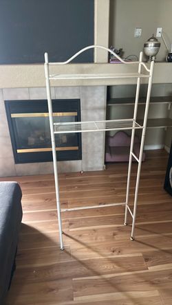 White Metal Over-the-Toilet Bathroom Shelf