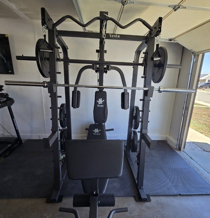 Smith Machine 2001 | Multi-Use Adj Bench | Gym Equipment | Fitness | Squat Rack | Excercise |🔴WEIGHTS AND BARBELL SOLD SEPARATELY 🔴 FREE DELIVERY 🚚