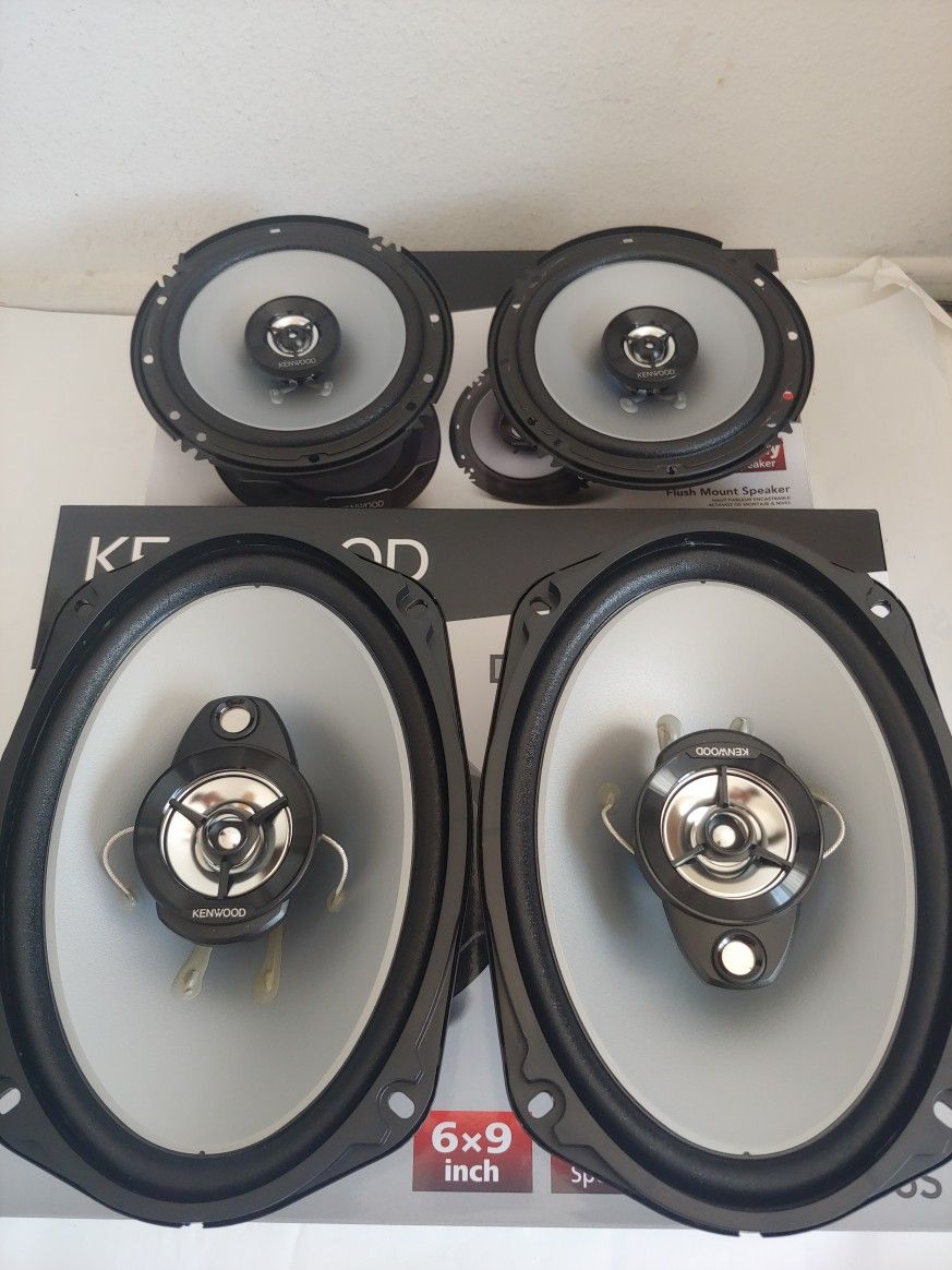 KENWOOD 1 PAIR 6.5" 2 WAY 300 WATTS & 1 PAIR 6×9 3 WAY 400 WATTS CAR SPEAKER ( BRAND NEW PRICE IS LOWEST INSTALL NOT AVAILABLE )