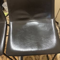  2 Leather Barstools Or Kitchen Tables chairs