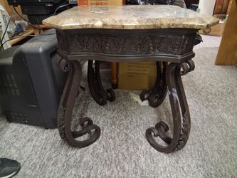 Natural Marble With Iron Legs