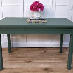 Beautiful Solid Wood Accent/Table/Desk With Scallop Trim 