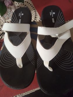 Clark White sandals