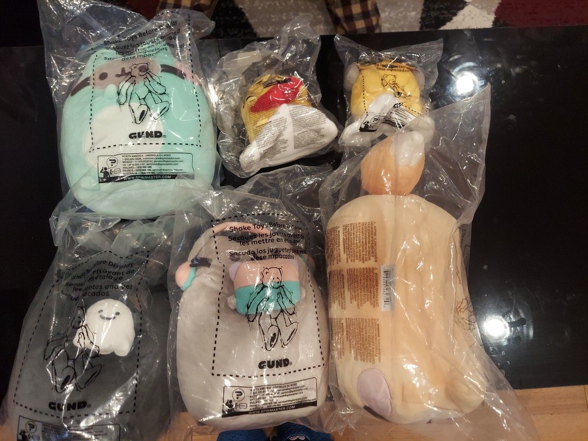 Pusheen & Gudetama Plushies bundle