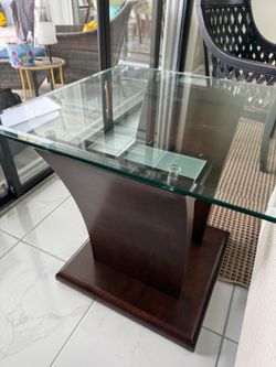 glass side table