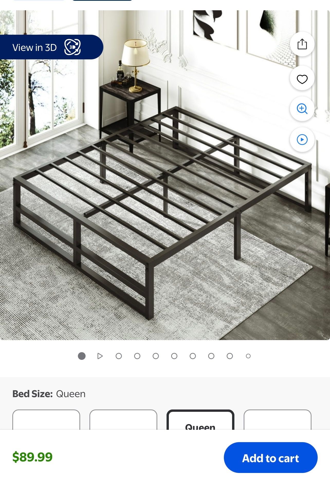 Queen Sized Platform Bed Frame