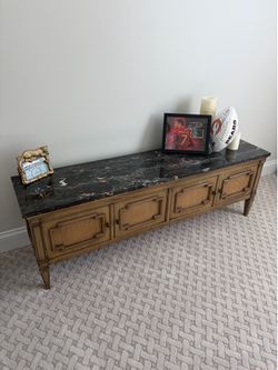 Real marble low console